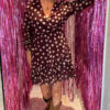 Cosi Dress Polka Burgundy