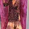 Cosi Dress Polka Burgundy