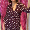 Cosi Dress Polka Burgundy