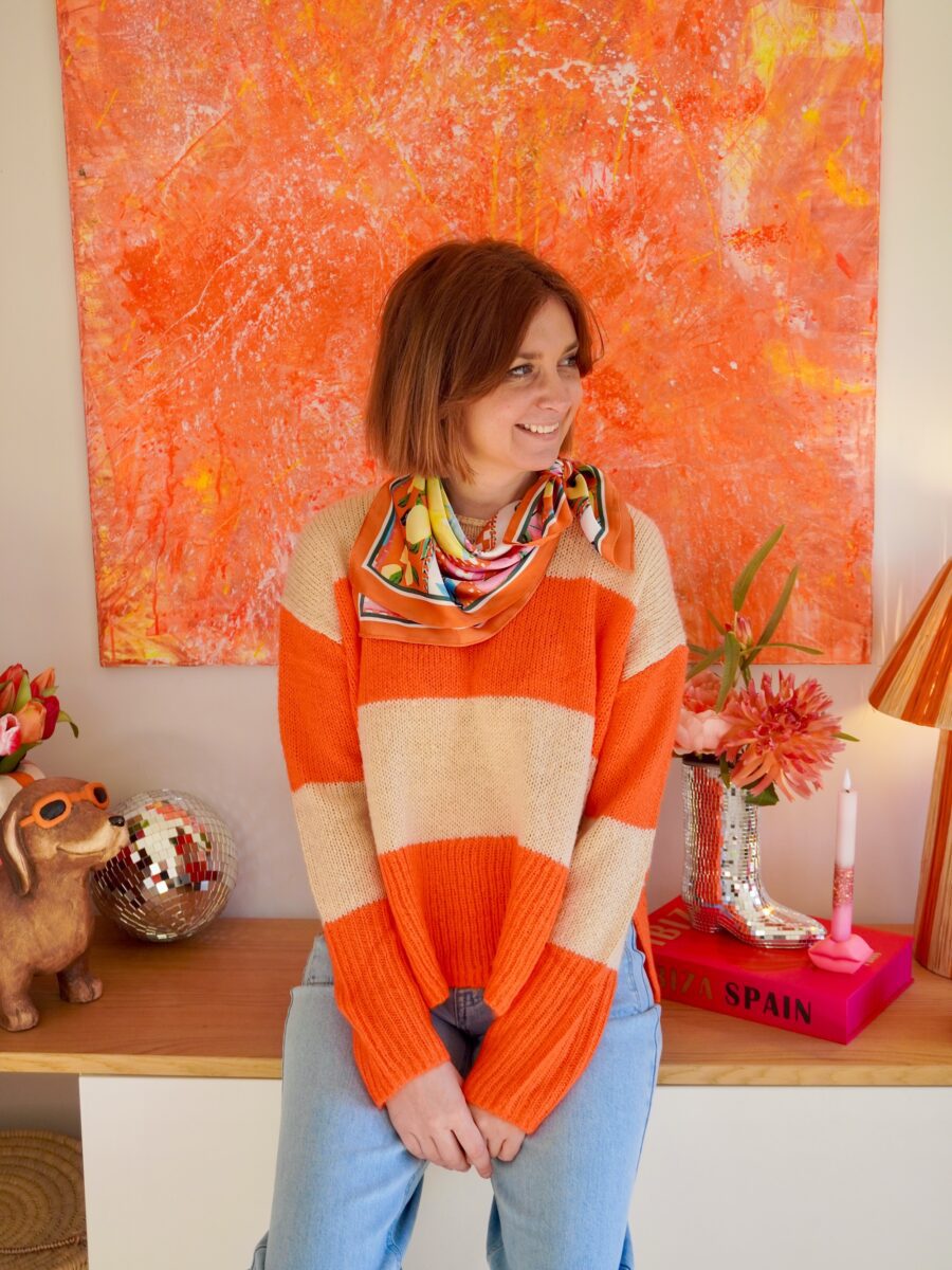 Vienna Knit Beige/Coral