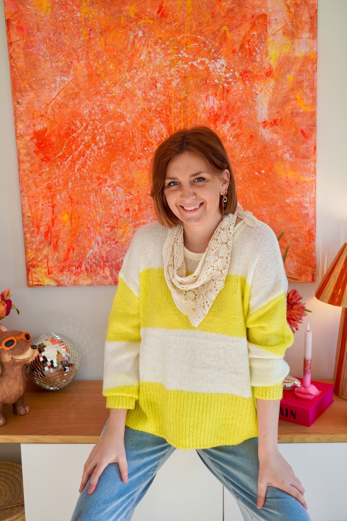 Vienna Knit Ecru/Yellow